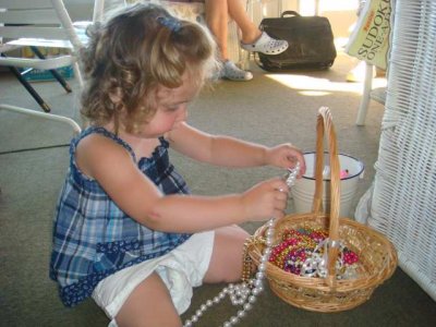 elisabeth loves the basket of beads