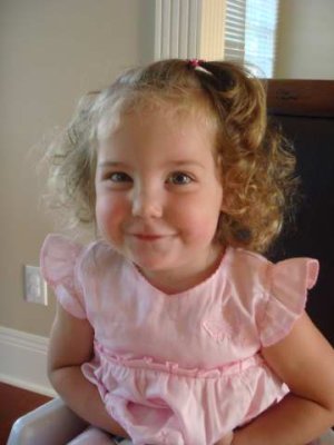 big two year old on her birthday morning!