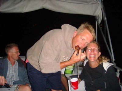 some of us were hungry so had a few ribs on the pontoon later that night