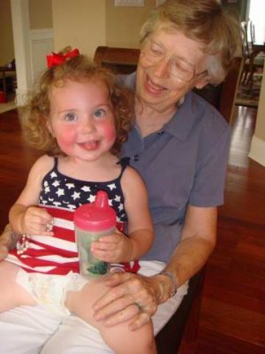 hot girl likes her grandma's lap