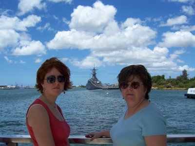 USS Missouri in the background