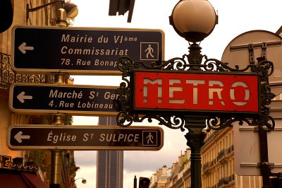 art nouveau metro stop in Paris