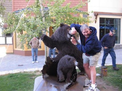 Ed wrestling a bear