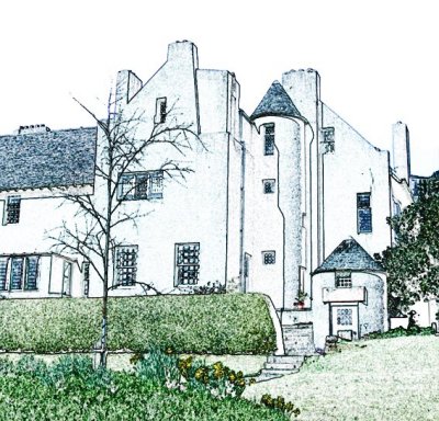 Hill House - crayon sketch