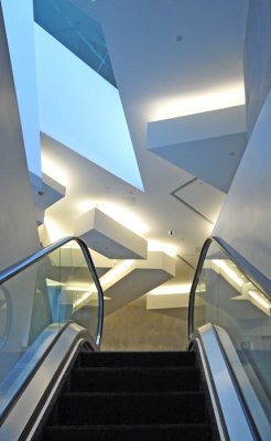Escalator to Unique Architecture in Ian Potter Center