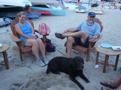 Linda, Bob, & Sam...Ulwick...on the beach after meetings, drinks, & dinner