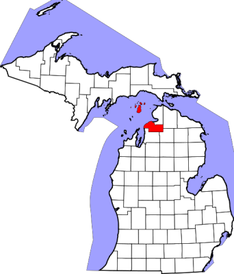 Michigan highlighting Charlevoix County