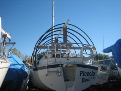 frame for winter cover, stern view