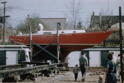 LA MOUETTE, 1961, C&C, 37' custom wood, built at Metro Marine in Bronte west of Toronto, Ontario, Canada