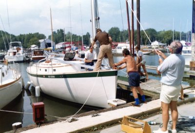 first stepping of a Nonsuch mast !