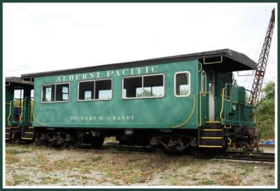 Alberni Pacific tourist steam train car.