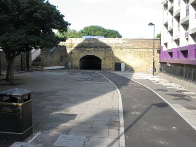 Foot tunnel under the bridge.