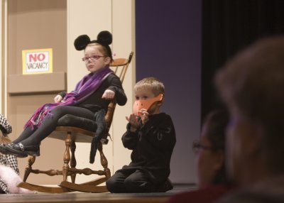 Preston was a bird for the play.
