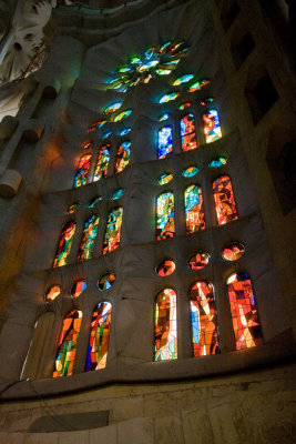 Interior colored glass wall