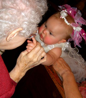 Grandmom and Flower Baby