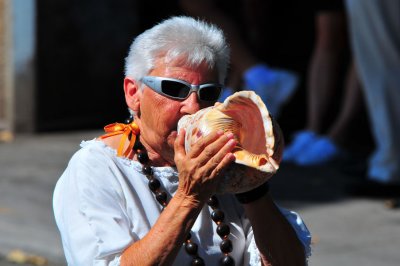 blowing the conch