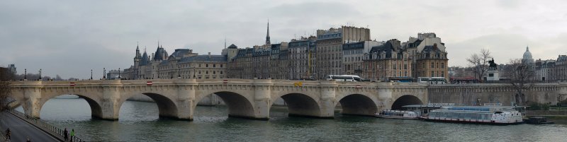 Paris classics. Neuf bridge (Pont Neuf), Cite island (ile de la Cite)