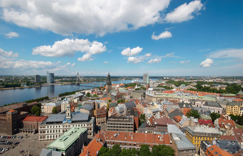 Latvia, Riga, view from St. Peters Church