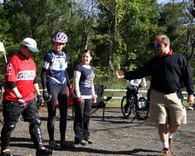 Wally Tunison, Bicycle Hub of Marlboro owner and Allaire legend, instructs the attendees