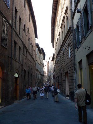 Siena - walking towards the center from the city wall.