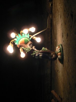 Really neat lamp on the walls of this  contrada