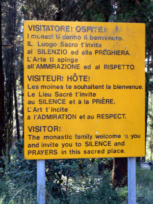 Sign from the monks