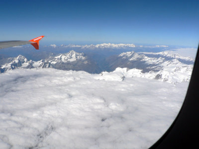 Flying over the Swiss Alps from Milan to Paris!