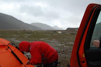Landmannalauger Storm! Only 3 tents left! Lucky we are one!