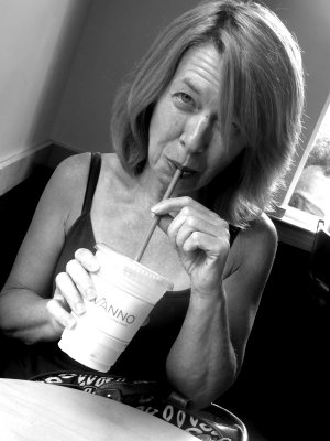 sue drinks some of vince's vivanno.