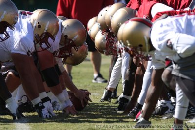San Francisco 49ers special teams unit lines up for a field goal