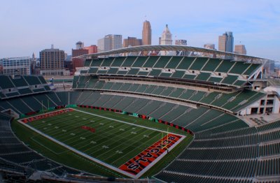 Paul Brown Stadium with downtown Cincinnati in the background