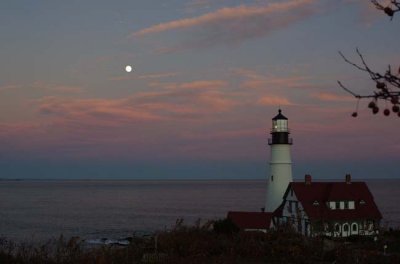 November 1, 2009 Rising Moon Over Portland Head Light