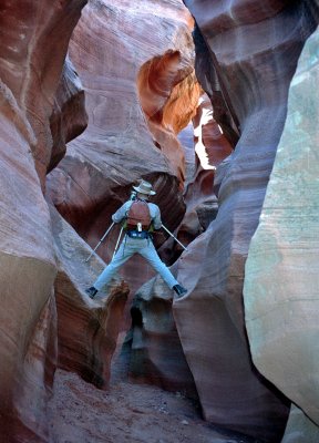 W. photographing Slot Canyon in Arizona