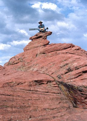 Portrait of an Artist on Pancake Rocks in Utah