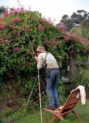 W. photographing Gloriosa Lily on Cumberland Island, Georgia