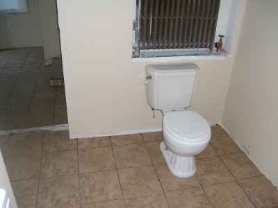 New toilet on tile