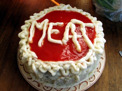 M-E-A-T is for meat cake!