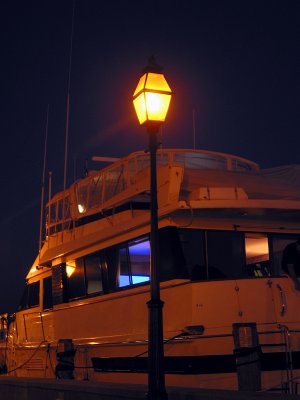 The boat with the wide-screen TV