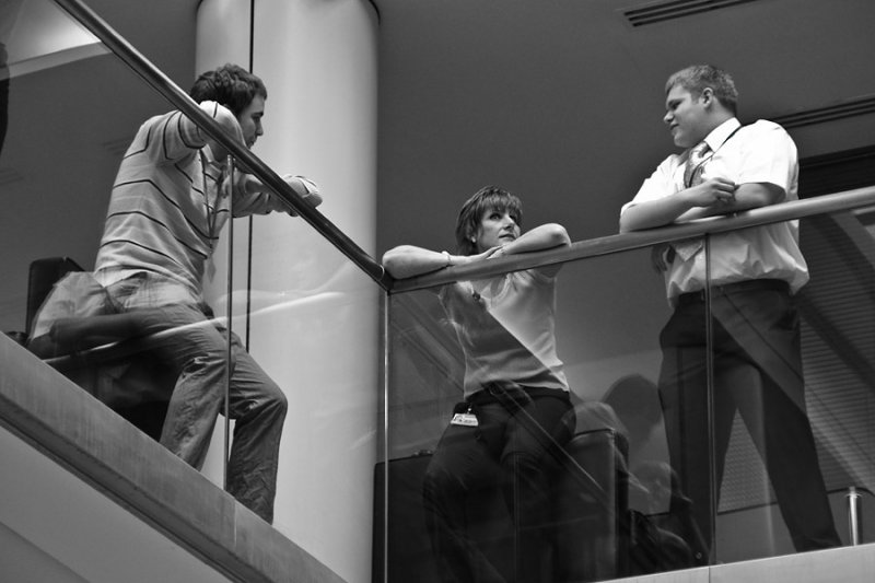 On the balcony