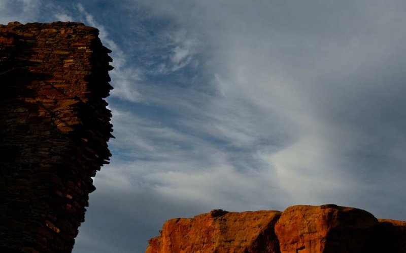 Ruins and Canyon Wall, Chaco