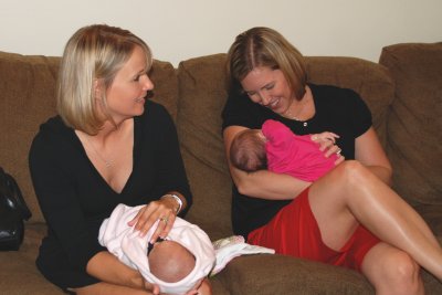Angie with Avery and Laurel with Addy