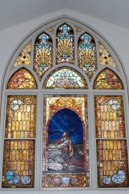 Stained glass inside the church