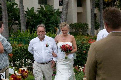Lindsey and her Dad walking down the aisle