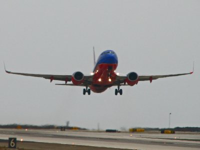 Southwest jet in the air