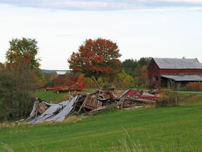 Destroyed farm building