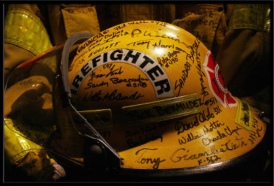 Casque d'un pompier mort en exercice le 11 septembre