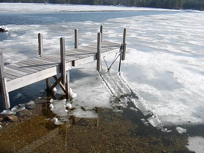 Ice out on Sunset lake