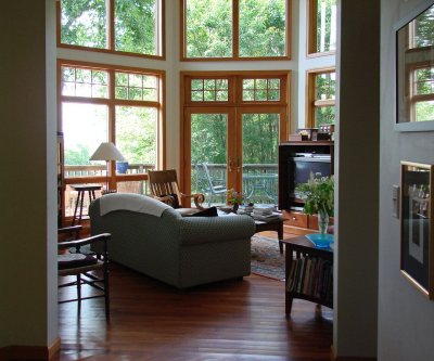 view into living room from entry way