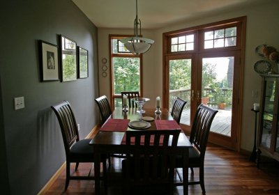 dining room with access to rear deck