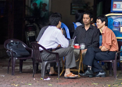 In Hanoi, much of everyday life is lived outside on the sidewalks